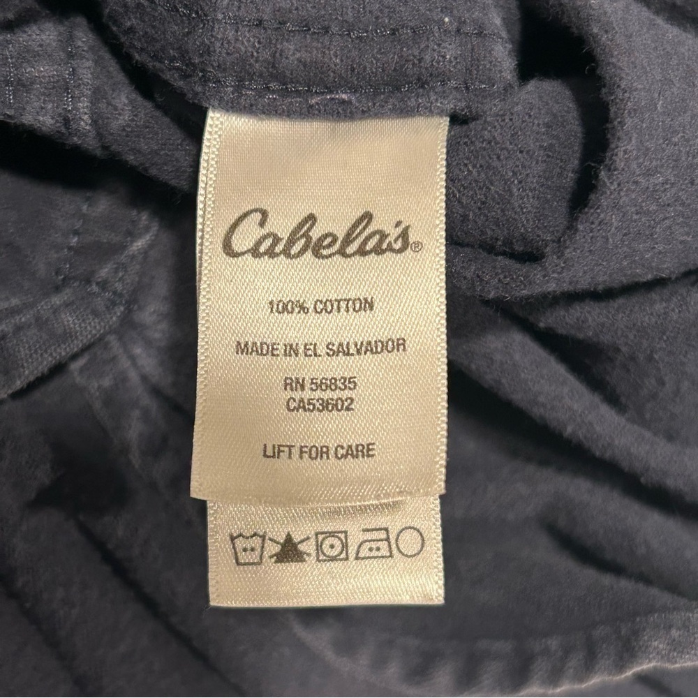 Cabela's Mens Blue Deerskin Soft Chamois Cotton Button Down Casual Shirt, Medium - Picture 9 of 10